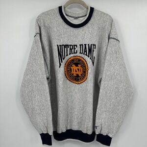Notre Dame Fighting Irish G-III Sweatshirt Mens XL Grey Embroidered Collegiate